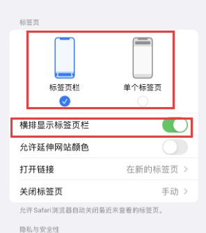 蒋场镇iPhone授权维修分享Safari浏览器如何切换标签栏位置 